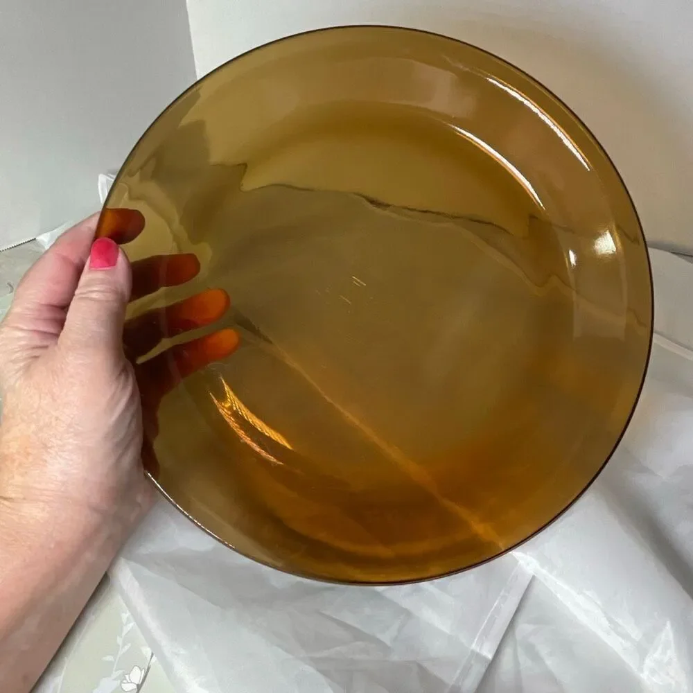 Vintage Anchor Hoking Amber 10” pie plate pan
